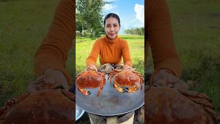 Crab stirfry with noodle cook recipe shortvideo shorts cooking food recipe [upl. by Aicirtap]