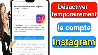 Comment Desactiver Temporairement Un Compte Instagram 2024 [upl. by Elephus199]