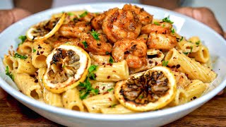 Creamy Lemon Garlic Shrimp Pasta Recipe shrimp pasta dinnerideas [upl. by Akcirred]