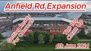 Anfield Rd Expansion  4th june 2024  Liverpool FC  getting ready for concerts ynwa [upl. by Yate]