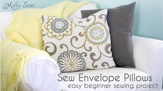 How to Sew an Envelope Pillow Cover  Easy Sewing Project [upl. by Aramit164]