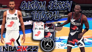 PARIS SAINT GERMAIN CUSTOM JERSEY TUTORIAL HOW TO MAKE PSG JORDAN CAMO UNIFORM NBA 2K22 MyTeam [upl. by Spears]