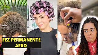 FEZ PERMANENTE AFRO NO CABELO CRESPO  REACT [upl. by Kesley425]