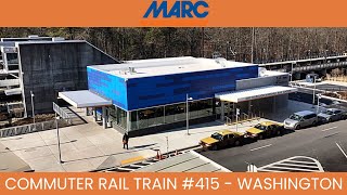 MARC Commuter Rail Train 415 to Washington Announcements at BWI Marshall Airport [upl. by Karlis]