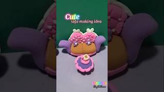 DIY miniature doll house idea👰‍♀️ part 2 sofa making diy youtubeshorts clayart claycraft [upl. by Akimit]