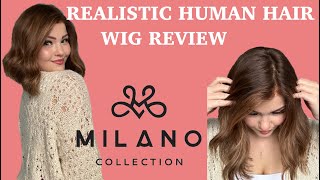 MILANO LUXE WIG REVIEW REALISTIC HUMAN HAIR WIG [upl. by Eelram]