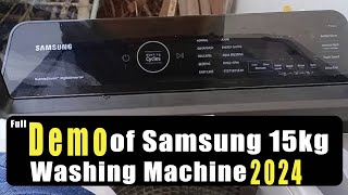 Samsung Washing Machine full Demo of 15kg and how to operate [upl. by Enelaj]