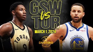 Golden State Warriors vs Toronto Raptors Full Game Highlights  March 1 2024  FreeDawkins [upl. by Dorthea]