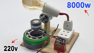 New idea I create Bearing copper wire and Super magnate into 220v 8000w free energy • Best generator [upl. by Idok845]