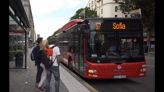 Sweden Stockholm ride with bus No 57 from Stadsbiblioteket to Hötorget [upl. by Nitsirt995]