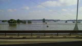 Elbbrücke Tangermünde im Hochwasser 1062013 [upl. by Llehcar158]