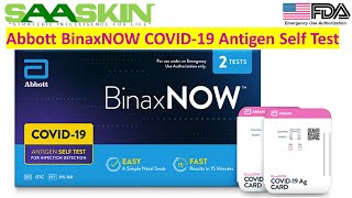 Abbott BinaxNOW™ COVID19 Antigen Self Test Kit  US FDA EUA Approved  Testing Procedure [upl. by Behl]