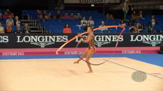 Melitina STANIOUTA BLR 2015 Rhythmic Worlds Stuttgart  Qualifications Ribbon [upl. by Eirrahs]