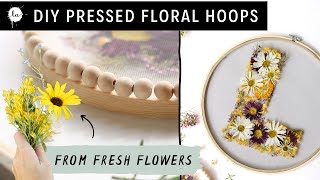 Press Flowers IN 3 MINUTES  DIY Easy Emroidery Hoops  Pressed Flower art [upl. by Maxie312]