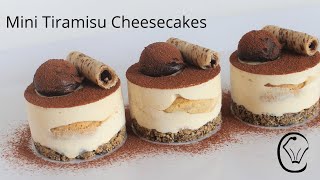 BEST Mini Tiramisu Cheesecakes Topped with Dark Chocolate Ganache Truffles Easy Make Ahead Dessert [upl. by Aneekat843]