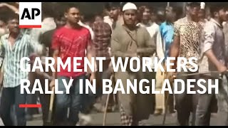 Garment workers rally in Bangladesh demanding better wages [upl. by Prudi921]