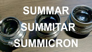 ライカ50mmF2沈胴式レンズ比較：ズマール vs ズミタール vs ズミクロン  Summar vs Summitar vs Summicron  フィルム写真 [upl. by Cockburn923]