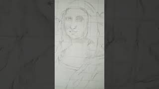 Monalisa drawing ka outlining tutorialartsdrawingshorts [upl. by Alyat]