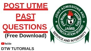 POST UTME Past Questions Free Download [upl. by Ardnoed299]