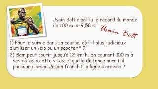 Exercice corrigé sur la vitesse dUsain Bolt [upl. by Anirbak]