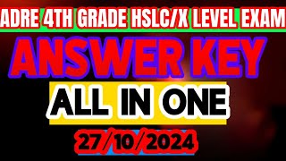 ADRE 4TH GRADE EXAM ANSWER KEY 2024  ADRE HSLC LEVEL EXAM ANSWER KEY  ADRE 20 ANSWER KEY UNOFFI [upl. by Mccallion]