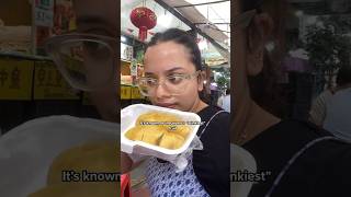 The world’s stinkiest fruit Trying Durian in Singapore 🥳 singapore [upl. by Akimot]