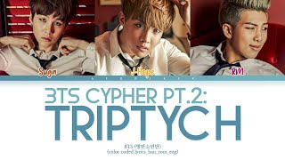 BTS 방탄소년단  BTS Cypher PT2 Triptych  color coded lyricsromhaneng [upl. by Hannaj]