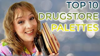 TOP 10 DRUGSTORE PALETTES  Best affordable eyeshadow palettes in my makeup collection [upl. by Aube]