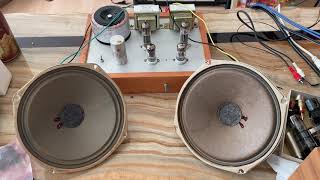 Testing 75” Vintage Magnavox speakers in 6BQ5 SE amp without cabinet [upl. by Tamanaha33]