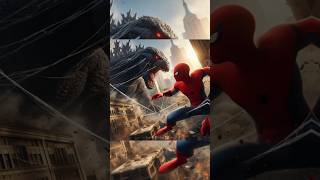 Godzilla Ne Attack Kar Diya  Spiderman Vs Godzilla  spiderman ai shorts [upl. by Milzie255]