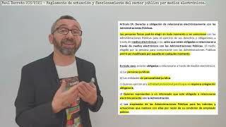 Real Decreto 2032021  Funcionamiento del sector público por medios electrónicos 1ª Parte [upl. by Ledniahs]