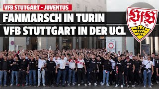 Fanmarsch StuttgartFans in Turin  Juventus  VFB Stuttgart [upl. by Soulier]