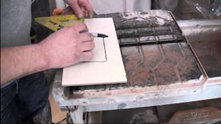 How to cut Porcelain Tile using a Wet Saw [upl. by Itsirhc]