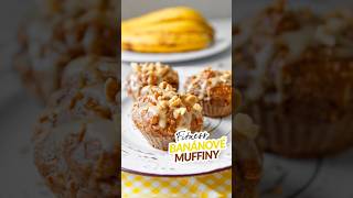 Zdravé banánové muffiny 💚 fit recept bez cukru 👉 wwwbajolafitcz [upl. by Brnaby8]