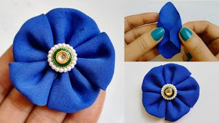 Amazing Fabric Flower Hacks  Hand Embroidery Flower Design  Cloth Flower Making  DIY Flowers [upl. by Tterrej]