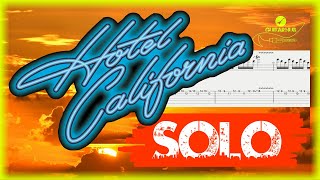 Hotel California Solo Tabs  Original Isolated Solo Track  Guitar Hub [upl. by Llekim]