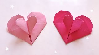 Origami double hearts  How to make paper heart romantic [upl. by Nihcas602]