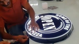 Round Blake aycrelic 3d led signboard making  saifi sign boardFaeemsaifi [upl. by Ariajay915]