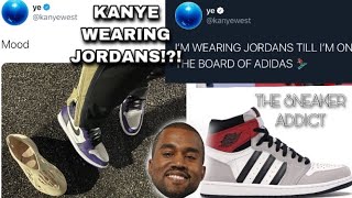 Kanye West wearing Air Jordan 1 Court Purple Sneakers [upl. by Cusack]