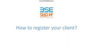 Client Registration process via BSE StAR MF Webdite [upl. by Bourn]