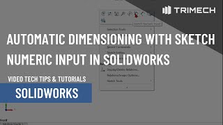 Automatic Dimensioning with Sketch Numeric Input in SOLIDWORKS [upl. by Deirdra]