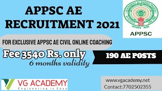 APPSC AE NOTIFICATION RELEASED 190 AE POSTS ONLINE COACHING 3540 FOR TECHNICAL [upl. by Alejoa]