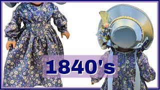 1840s Dress in a Day And a matching silk bonnet [upl. by Argent]