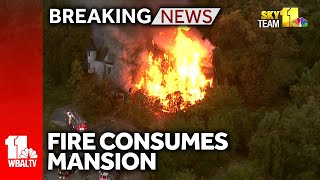 Breaking Fire destroys abandoned mansion [upl. by Beedon782]