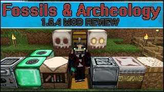 Minecraft Fossils and Archeology 164 Dinosaurs  Mod Review [upl. by Cornelle]