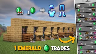 EASIEST Villager Trading Hall  ALL TRADES 1 EMERALD  Minecraft Java amp Bedrock [upl. by Eatnad]