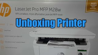 HP LASERJET PRO MFP M28W PRINTER  Unboxing and installation [upl. by Ubana]