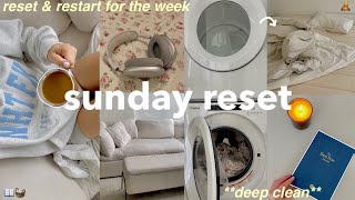 SUNDAY RESET ROUTINE 🎧 deep clean with me  prep for the week [upl. by Cameron]