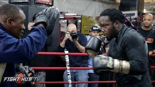 BERMANE STIVERNE LOOKING SHARP amp FAST FOR WILDER REMATCH FULL MEDIA WORKOUT  WILDER VS STIVERNE 2 [upl. by Nnaeel917]