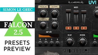 UVI Falcon 25  Subculture  Presets Preview No Talking [upl. by Phares]